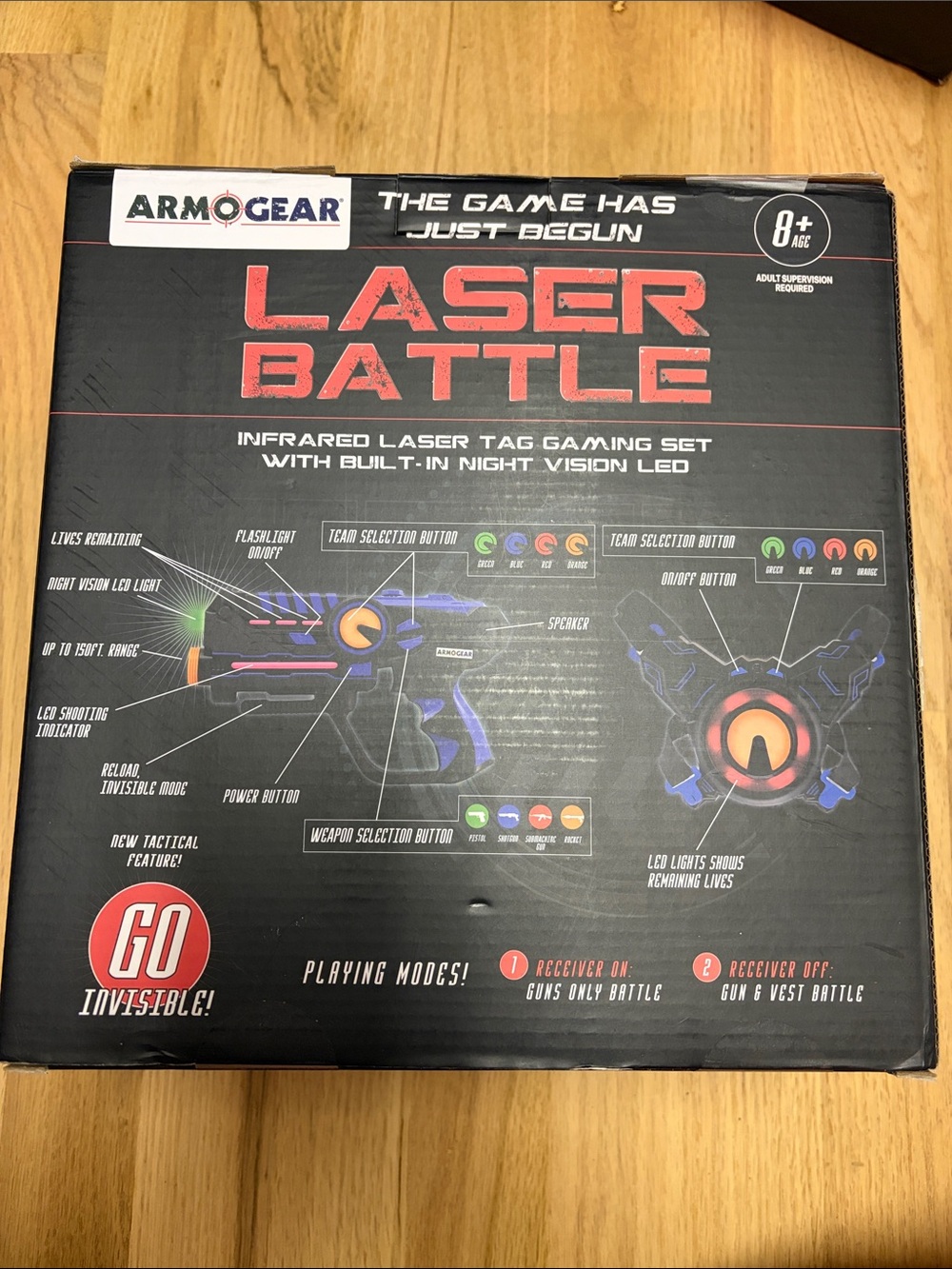 Armogear NEW Laser Battle Infrared Laser Tag Set - Black & Blue